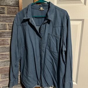 Blue Denim Button-Up Shirt